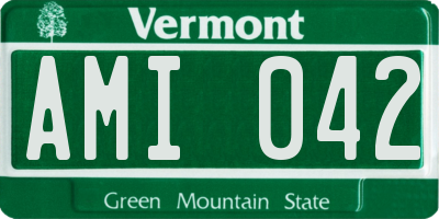 VT license plate AMI042