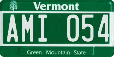 VT license plate AMI054