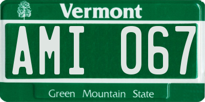 VT license plate AMI067