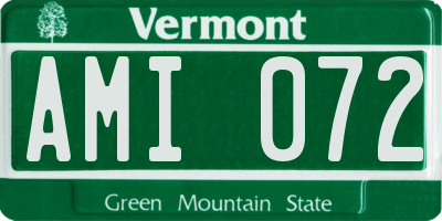 VT license plate AMI072