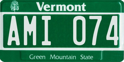 VT license plate AMI074