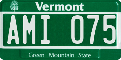 VT license plate AMI075