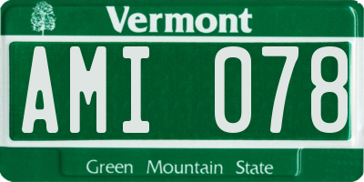 VT license plate AMI078