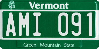 VT license plate AMI091