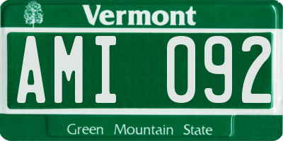 VT license plate AMI092