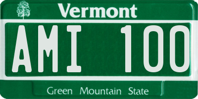VT license plate AMI100