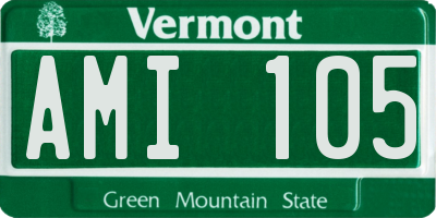 VT license plate AMI105
