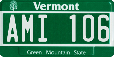 VT license plate AMI106