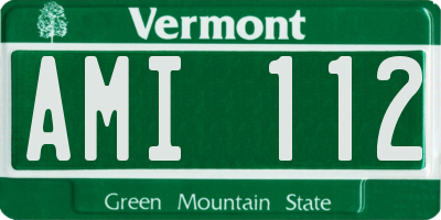 VT license plate AMI112