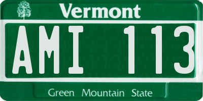VT license plate AMI113