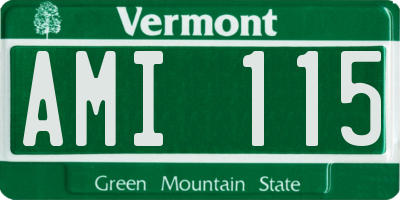 VT license plate AMI115