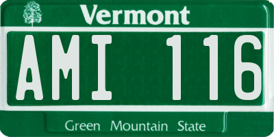 VT license plate AMI116