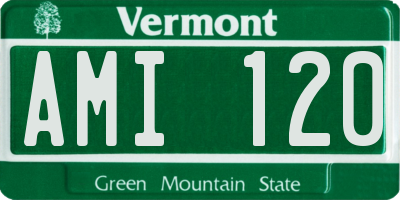 VT license plate AMI120