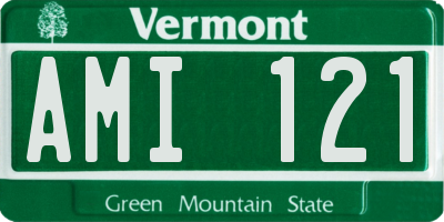 VT license plate AMI121