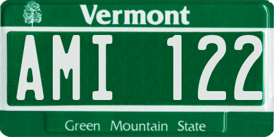 VT license plate AMI122