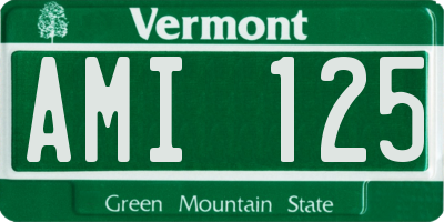 VT license plate AMI125