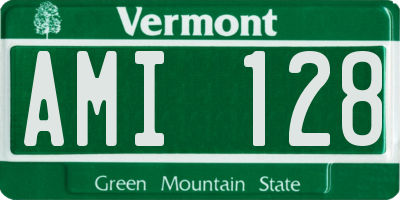 VT license plate AMI128
