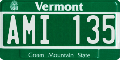VT license plate AMI135