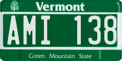 VT license plate AMI138