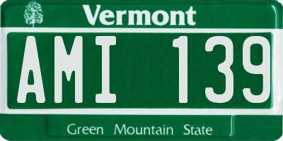 VT license plate AMI139