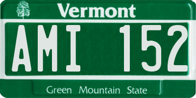 VT license plate AMI152