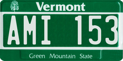 VT license plate AMI153