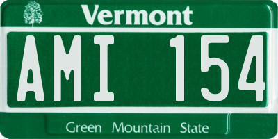 VT license plate AMI154