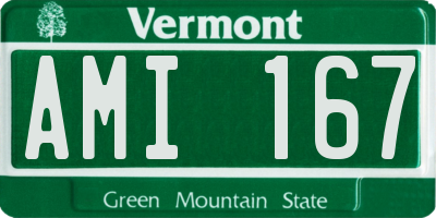VT license plate AMI167