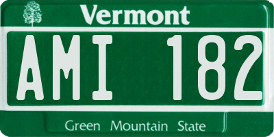 VT license plate AMI182