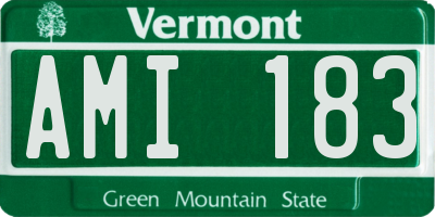 VT license plate AMI183