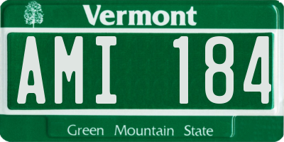 VT license plate AMI184