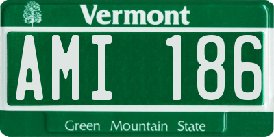 VT license plate AMI186