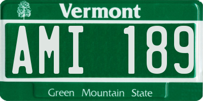 VT license plate AMI189