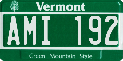 VT license plate AMI192