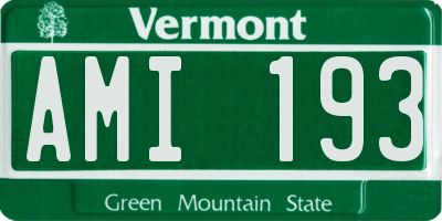 VT license plate AMI193