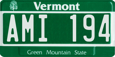 VT license plate AMI194