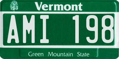 VT license plate AMI198