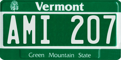 VT license plate AMI207