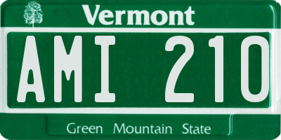 VT license plate AMI210