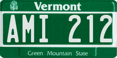 VT license plate AMI212
