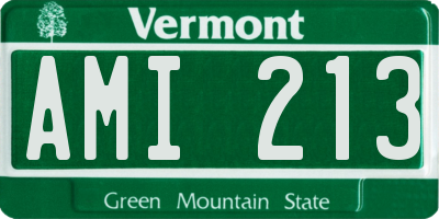 VT license plate AMI213