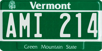VT license plate AMI214