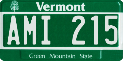 VT license plate AMI215