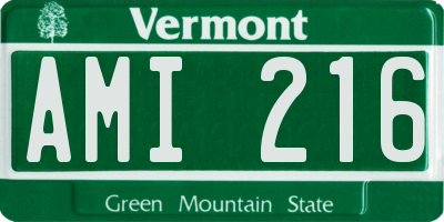 VT license plate AMI216