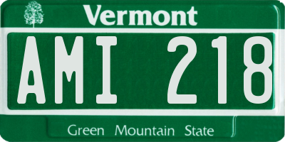 VT license plate AMI218