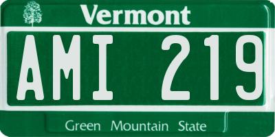 VT license plate AMI219