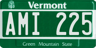 VT license plate AMI225