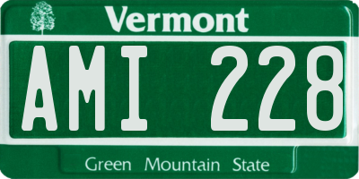 VT license plate AMI228