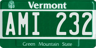 VT license plate AMI232
