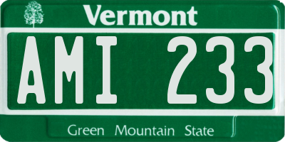VT license plate AMI233